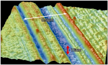 Ejemplo de observación de la superficie de una película polarizada mediante un SPM